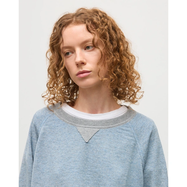 Johnstons of Elgin Beach Blue Cashmere Sweatshirt