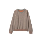 Johnstons of Elgin Beach Orange Cashmere Sweatshirt | Men Knitwear | Coveti