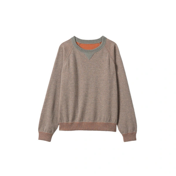 Johnstons of Elgin Beach Orange Cashmere Sweatshirt | Men Knitwear | Coveti