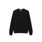 Johnstons of Elgin Beatrice Black Superfine Cashmere Jumper | Sweaters | Coveti
