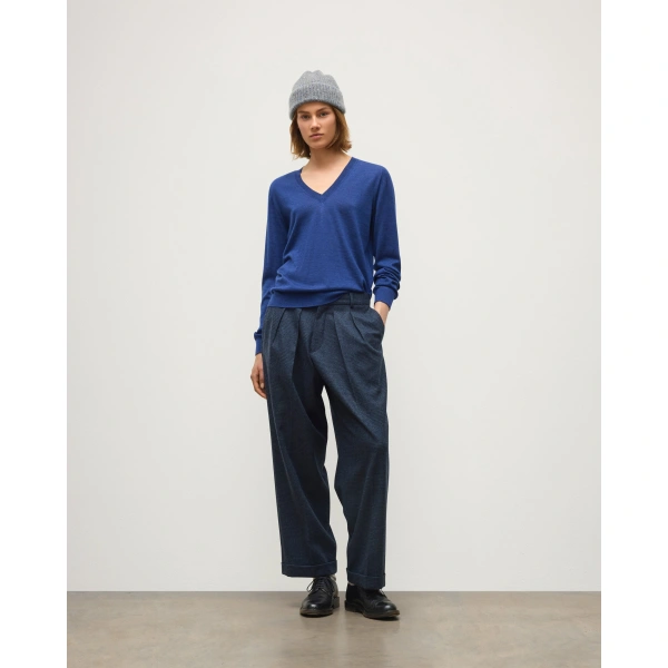 Johnstons of Elgin Beatrice Blue Superfine Cashmere Jumper