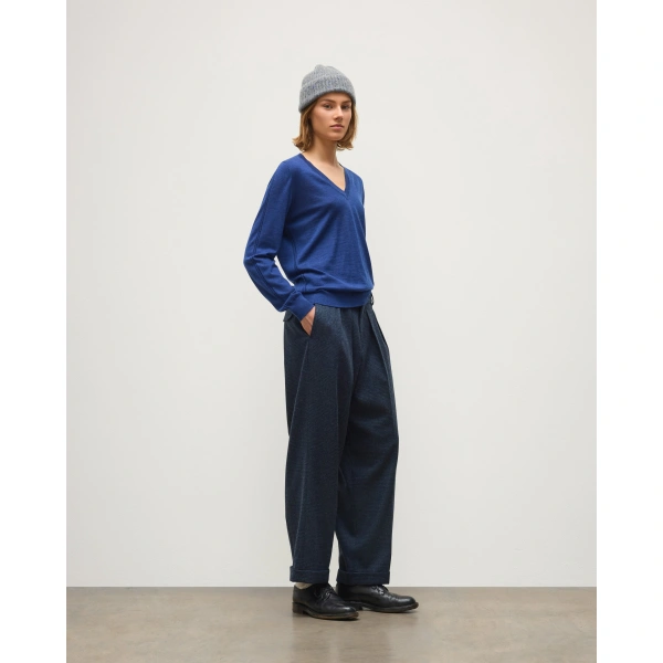 Johnstons of Elgin Beatrice Blue Superfine Cashmere Jumper