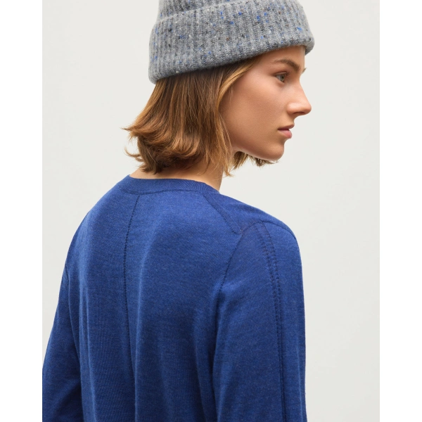 Johnstons of Elgin Beatrice Blue Superfine Cashmere Jumper