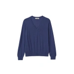 Johnstons of Elgin Beatrice Blue Superfine Cashmere Jumper | Sweaters | Coveti