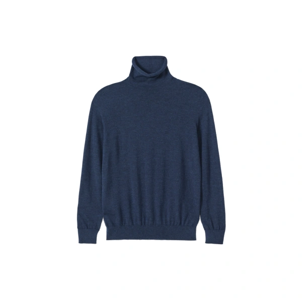 Johnstons of Elgin Beatrice Funnel Navy Superfine Cashmere Jumper | Sweaters | Coveti