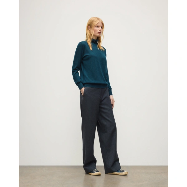 Johnstons of Elgin Beatrice Funnel Neck Green Superfine Cashmere Jumper
