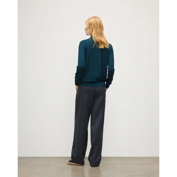 Johnstons of Elgin Beatrice Funnel Neck Green Superfine Cashmere Jumper
