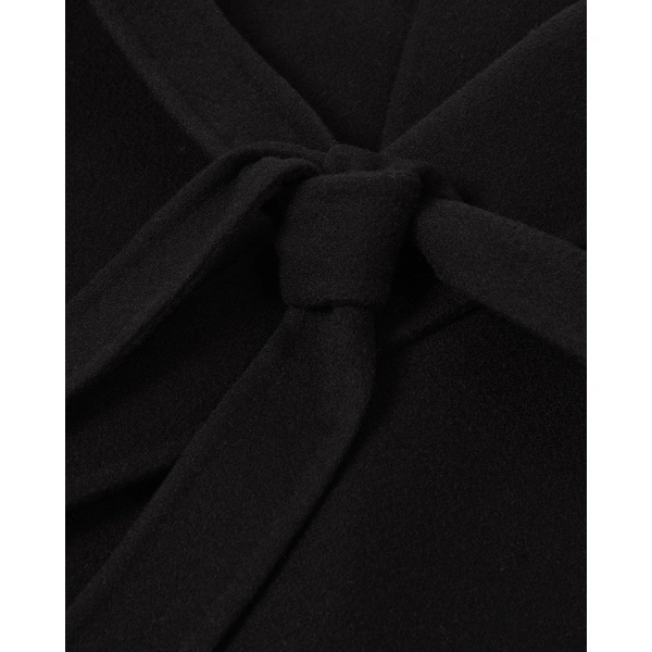 Johnstons of Elgin Black Cashmere Wrap Coat