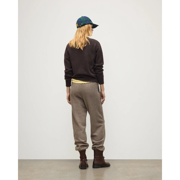 Johnstons of Elgin Blyth Brown Lambswool Jumper