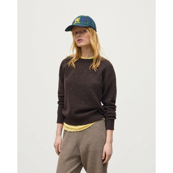 Johnstons of Elgin Blyth Brown Lambswool Jumper