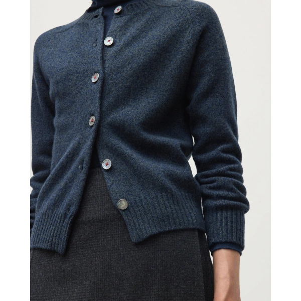 Johnstons of Elgin Blyth Grey Lambswool Cardigan