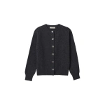 Johnstons of Elgin Blyth Grey Lambswool Cardigan | Sweaters | Coveti