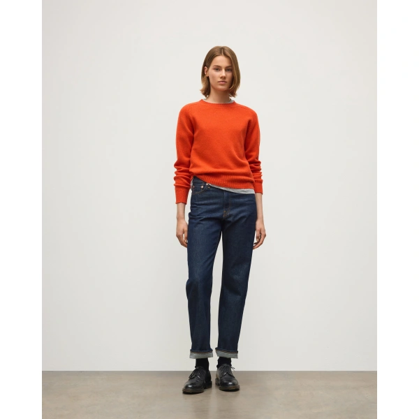 Johnstons of Elgin Blyth Red Lambswool Jumper