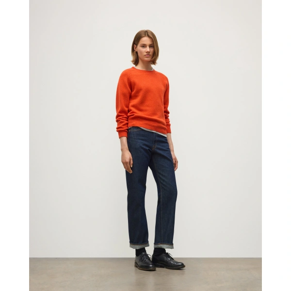 Johnstons of Elgin Blyth Red Lambswool Jumper
