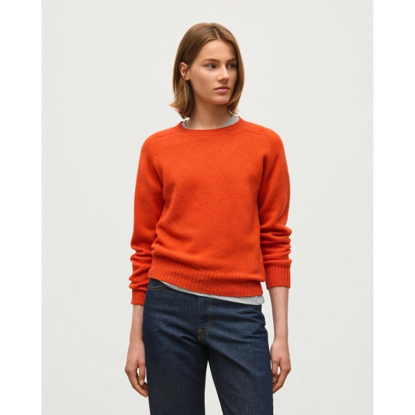 Johnstons of Elgin Blyth Red Lambswool Jumper