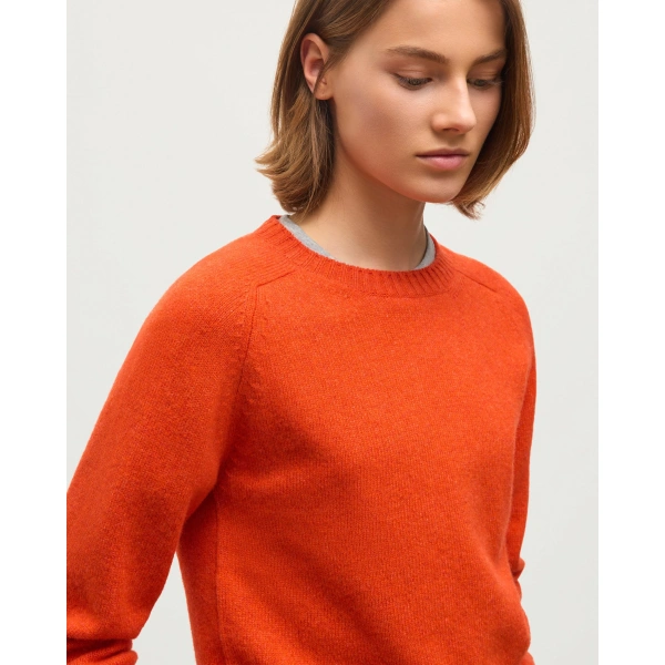 Johnstons of Elgin Blyth Red Lambswool Jumper