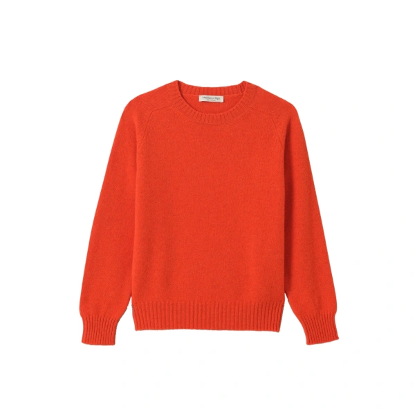 Johnstons of Elgin Blyth Red Lambswool Jumper | Sweaters | Coveti