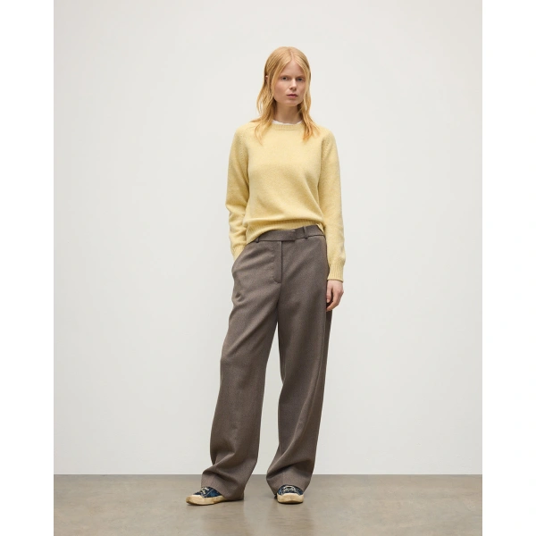 Johnstons of Elgin Blyth Yellow Lambswool Jumper