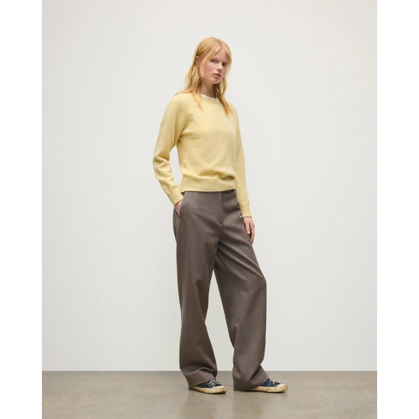 Johnstons of Elgin Blyth Yellow Lambswool Jumper