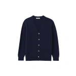 Johnstons of Elgin Boyce Blue Brushed Cashmere-Silk Cardigan | Cardigan | Coveti