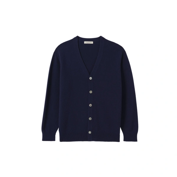 Johnstons of Elgin Boyce Blue Brushed Cashmere-Silk Cardigan | Cardigan | Coveti