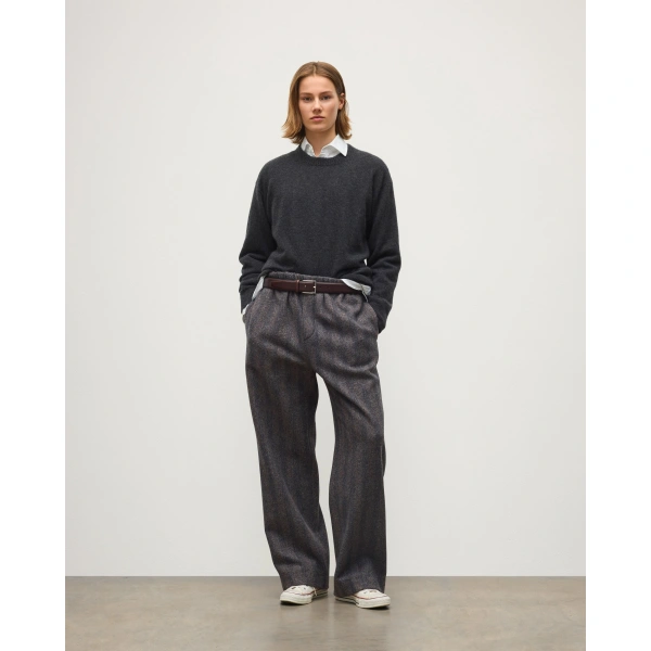 Johnstons of Elgin Boyce Grey Brushed Cashmere-Silk Jumper