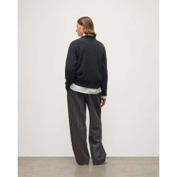 Johnstons of Elgin Boyce Grey Brushed Cashmere-Silk Jumper
