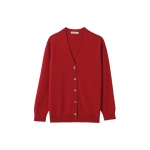 Johnstons of Elgin Boyce Red Brushed Cashmere-Silk Cardigan | Cardigan | Coveti