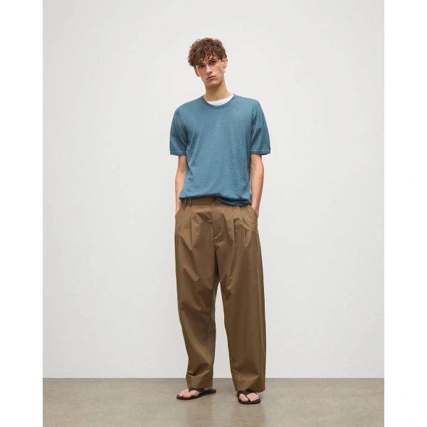 Johnstons of Elgin Boyd Blue Superfine Cashmere T-Shirt