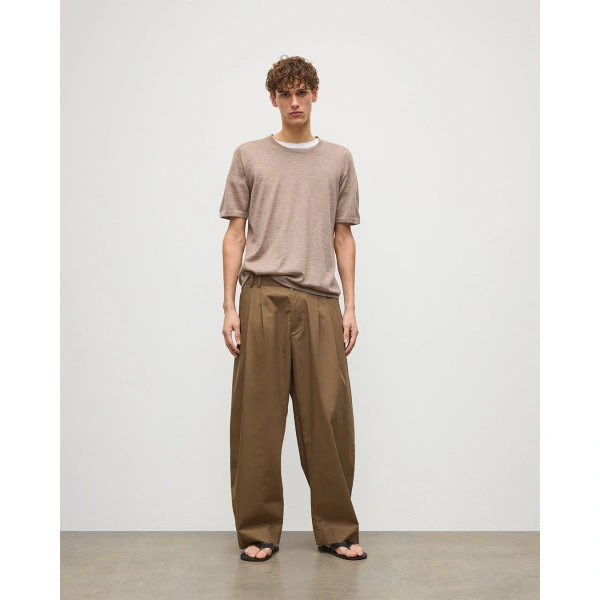 Johnstons of Elgin Boyd Light Brown Superfine Cashmere T-Shirt