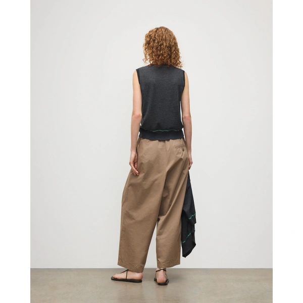 Johnstons of Elgin Brae Dark Grey Merino Sleeveless Tank