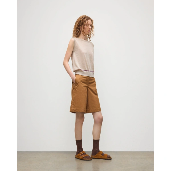 Johnstons of Elgin Brae Natural Merino Sleeveless Tank