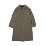 Johnstons of Elgin Brodie Rust & Petrol Herringbone Wool Car Coat | Wool Coat | Coveti
