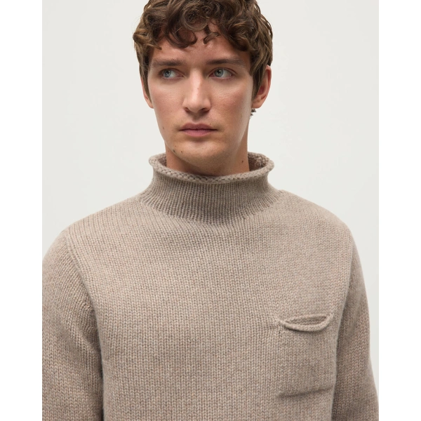 Johnstons of Elgin Brown Cashmere Turtleneck Jumper