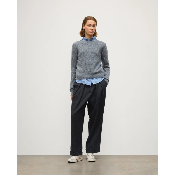 Johnstons of Elgin Cairn Grey Donegal Cashmere Jumper