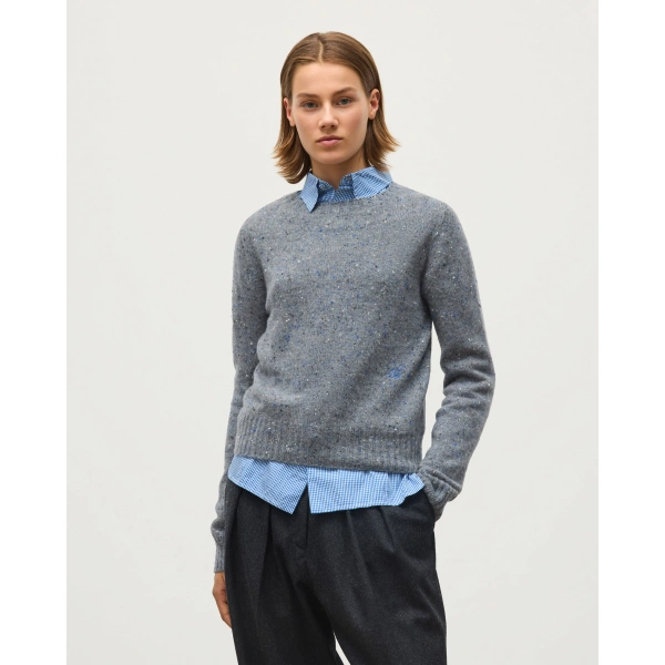 Johnstons of Elgin Cairn Grey Donegal Cashmere Jumper