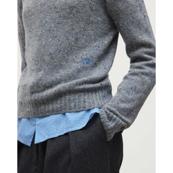 Johnstons of Elgin Cairn Grey Donegal Cashmere Jumper
