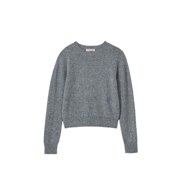 Johnstons of Elgin Cairn Grey Donegal Cashmere Jumper | Sweaters | Coveti