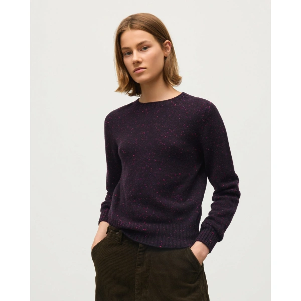 Johnstons of Elgin Cairn Purple Donegal Cashmere Jumper