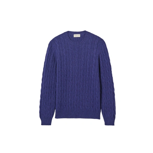 Calder Blue Cable Cashmere Jumper