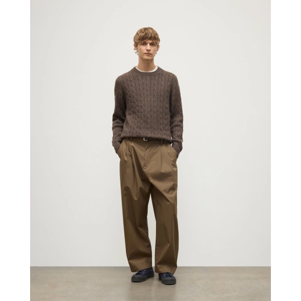 Johnstons of Elgin Calder Brown Cable Cashmere Jumper