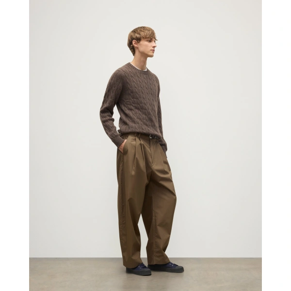 Johnstons of Elgin Calder Brown Cable Cashmere Jumper