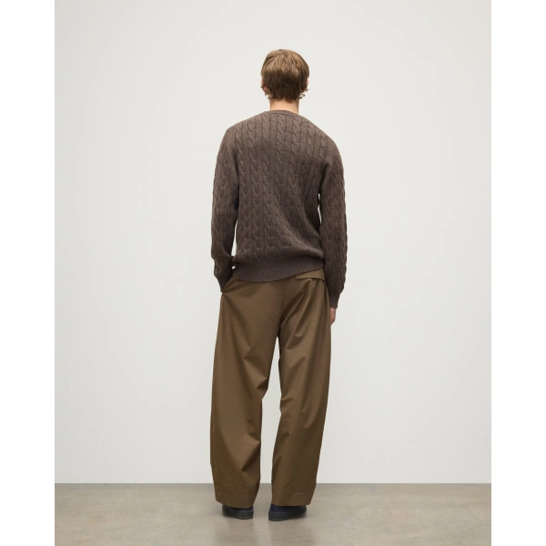 Johnstons of Elgin Calder Brown Cable Cashmere Jumper