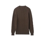 Johnstons of Elgin Calder Brown Cable Cashmere Jumper | Men Knitwear | Coveti
