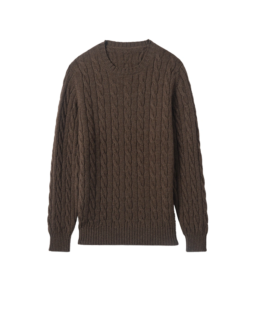Johnstons of Elgin Calder Brown Cable Cashmere Jumper Johnstons of Elgin Calder Brown Cable Cashmere Jumper | Men Knitwear | Coveti