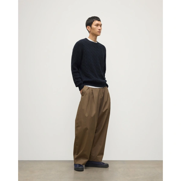 Johnstons of Elgin Calder Dark Blue Cable Cashmere Jumper