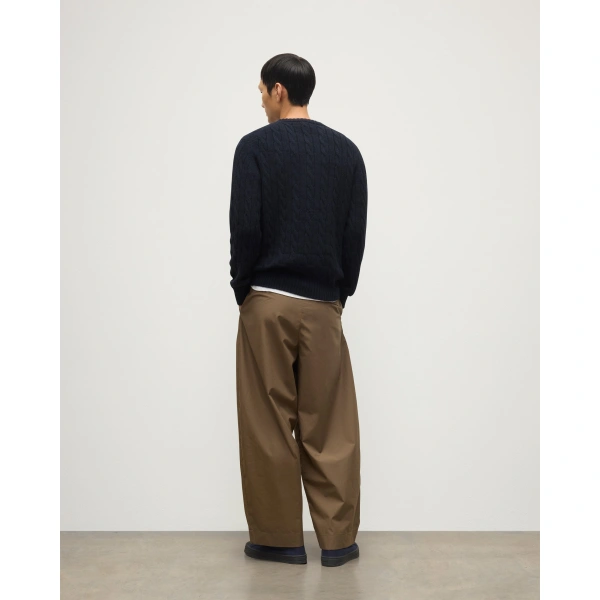 Johnstons of Elgin Calder Dark Blue Cable Cashmere Jumper