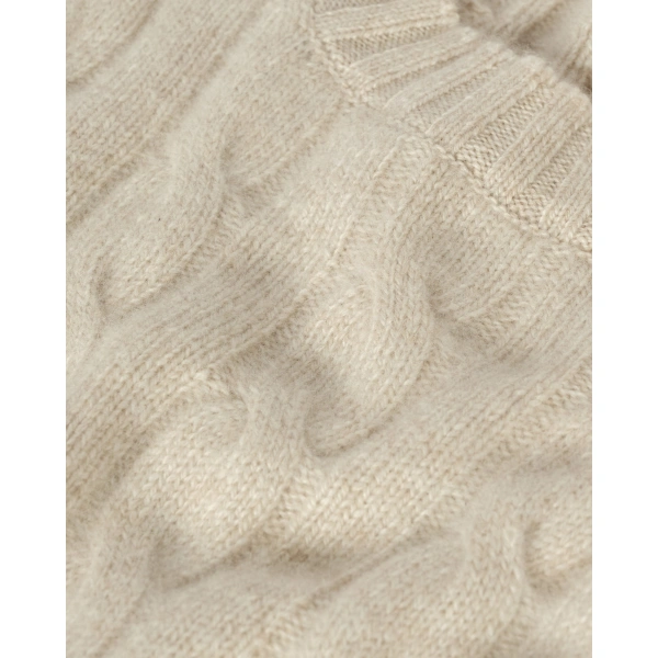 Johnstons of Elgin Calder Natural Cable Cashmere Jumper