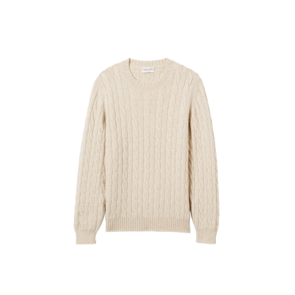 Calder Natural Cable Cashmere Jumper