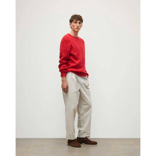 Johnstons of Elgin Calder Red Cable Cashmere Jumper
